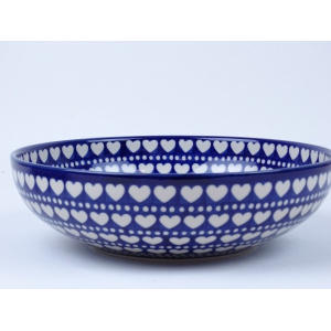 Bunzlau serveerschaal 27,3 cm. * C36-375-E hartjes *