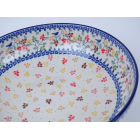 Bunzlau serveerschaal 27 cm. * C36-3208 vogeltjes *