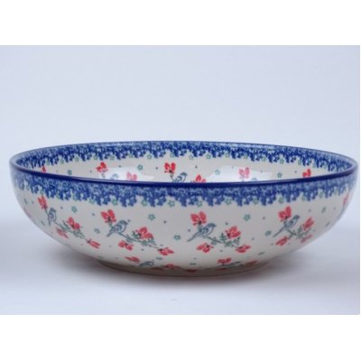 Bunzlau serveerschaal 27 cm. * C36-3209 vogeltjes *