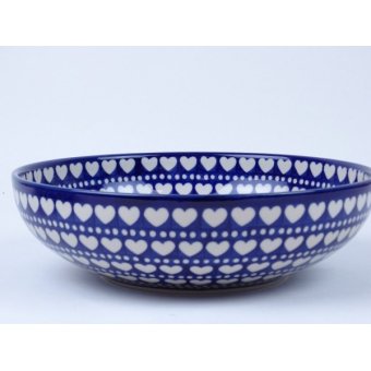 Bunzlau serveerschaal 27,3 cm. * C36-375-E hartjes *