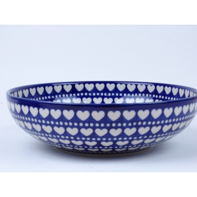 Bunzlau serveerschaal 27,3 cm. * C36-375-E hartjes *