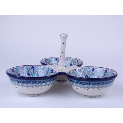 Bunzlau trio serveerschaal 25 cm. * B34-2075 * Bunzlau trio serveerschaal 25 cm. * B34-2075 *