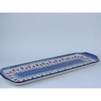 Bunzlau serveer schaal 42 cm. * 416-2599 rode tulpen * Bunzlau serveer schaal 42 cm. * 416-2599 rode tulpen *