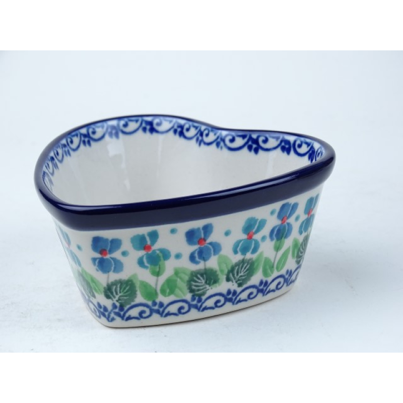 Bunzlau hartvormig schaaltje 10 cm. * A45-2668 *