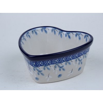 Bunzlau hartvormig schaaltje 10 cm. * A45-2389 * Bunzlau hartvormig schaaltje 10 cm. * A45-2389 *