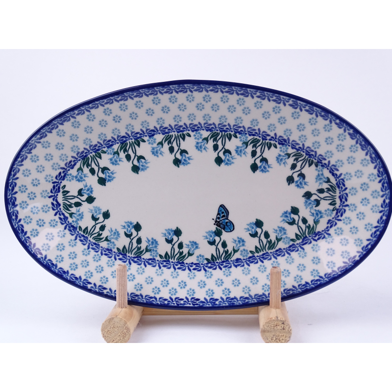 Bunzlau serveerschaal ovaal 29,5 cm. * 201-1938 vlinder *