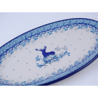 Bunzlau serveerschaal ovaal 21,5 cm. * 301-2858 hert *