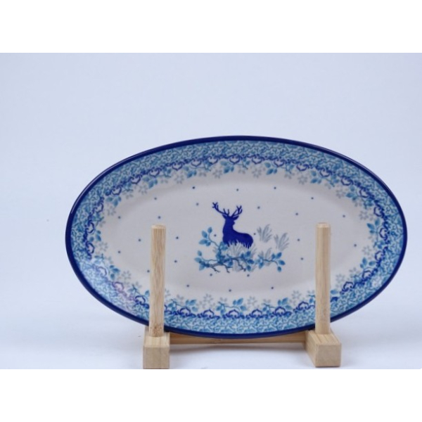 Bunzlau serveerschaal ovaal 21,5 cm. * 301-2858 hert *