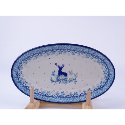 Bunzlau serveerschaal ovaal 21,5 cm. * 301-2858 hert * Bunzlau serveerschaal ovaal 21,5 cm. * 301-2858 hert *