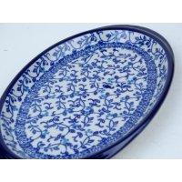 Bunzlau serveerschaaltje met inham voor kopje * 469-1824 *