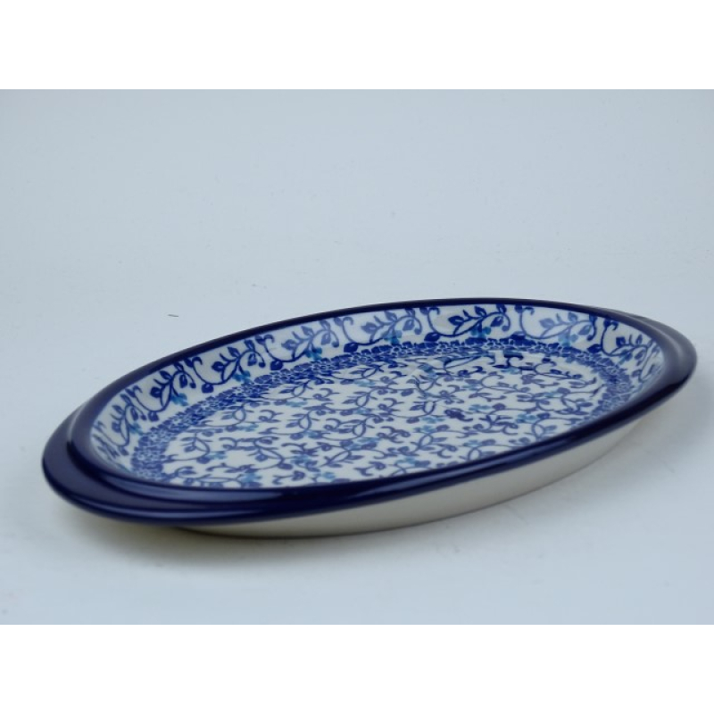 Bunzlau serveerschaaltje met inham voor kopje * 469-1824 *