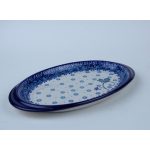 Bunzlau serveerschaaltje met inham voor kopje * 469-2008 vlinder *