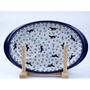 Bunzlau serveerschaaltje met uitsparing * 469- 2151 teckel *