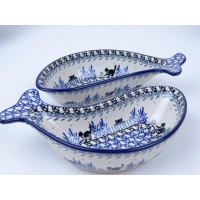Bunzlau duo serveerschaal vissen 22 cm. * F02-2827 poesjes *