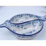 Bunzlau duo serveerschaal vissen 22 cm. * F02-2857 konijntjes *