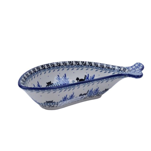 Bunzlau  1 vis serveerschaal * F02-2827 poesjes *