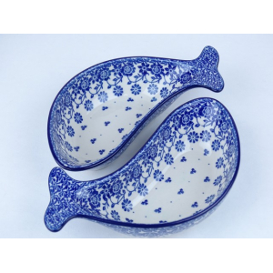 Bunzlau vis duo serveerschaal 22 cm. * F02-2766 *