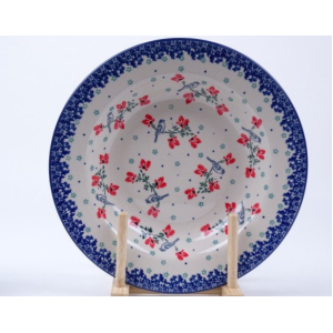 Bunzlau soepbord 23 cm.  * 014-3209 vogeltjes *