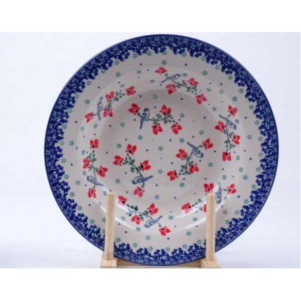 Bunzlau soepbord 23 cm.  * 014-3209 vogeltjes *