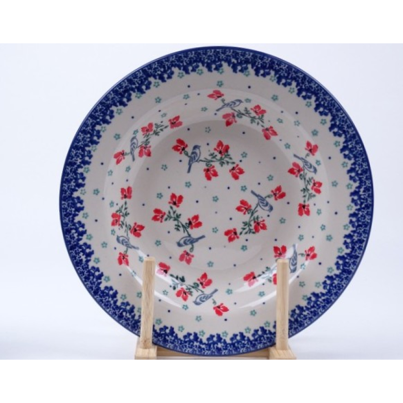 Bunzlau soepbord 23 cm.  * 014-3229 vogeltjes *