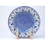 Bunzlau soepbord met rand 23 cm.  * 014-2856 hond *