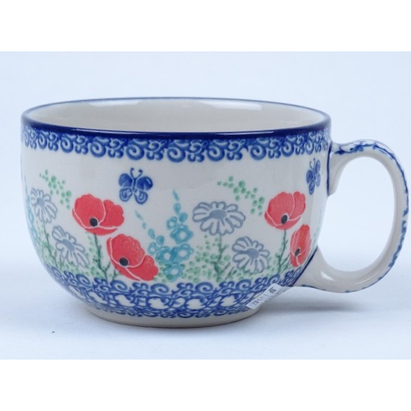 Bunzlau soepkom 350 ml. * 376-2901 rode viooltjes  *