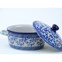 Bunzlau soufflé / dekschaaltje met deksel 150 ml. * C02-1824 *