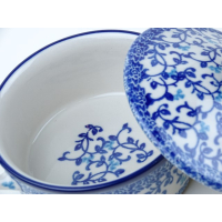 Bunzlau soufflé / dekschaaltje met deksel 150 ml. * C02-1824 *