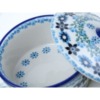 Bunzlau soufflé / dekschaaltje met deksel 150 ml. * C02-1827 *