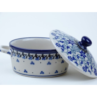 Bunzlau soufflé / dekschaaltje met deksel 150 ml. * C02-1829 *