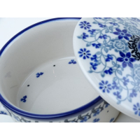 Bunzlau soufflé / dekschaaltje met deksel 150 ml. * C02-1829 *