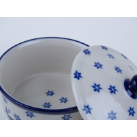 Bunzlau soufflé / dekschaaltje met deksel 150 ml. * C02-1931 *