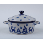 Bunzlau soufflé / dekschaaltje met deksel 150 ml. * C02-1931 *