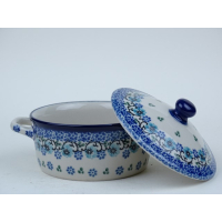 Bunzlau soufflé / dekschaaltje met deksel 150 ml. * C02-1982 *