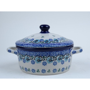 Bunzlau soufflé / dekschaaltje met deksel 150 ml. * C02-1982 *