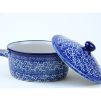 Bunzlau soufflé / dekschaaltje met deksel 150 ml. * C02-2546 *