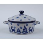 Bunzlau soufflé / dekschaaltje met deksel 150 ml. * C02-1931 *