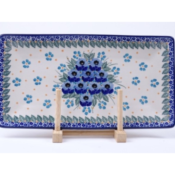 Bunzlau sushi serveerschaal 30 cm * C26-2276 viooltjes *