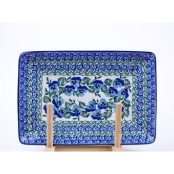 Bunzlau sushi serveerschaal 21 cm  * C21-2276 viooltjes *