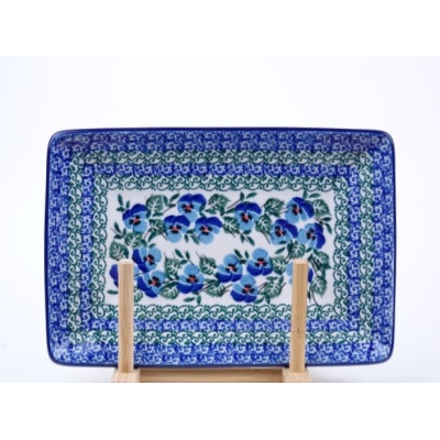 Bunzlau sushi serveerschaal 21 cm  * C21-2276 viooltjes *