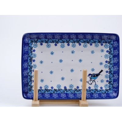 Bunzlau sushi serveerschaal 21 cm  * C21-2529 vogeltje *