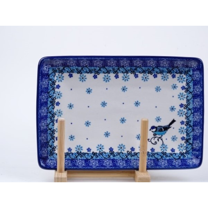 Bunzlau sushi serveerschaal 21 cm  * C21-2529 vogeltje *