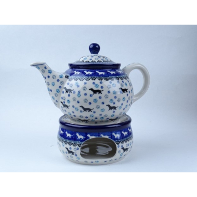 Bunzlau theepot 0.9 liter + theelicht * 264-374-2151 teckel * Bunzlau theepot 0.9 liter + theelicht * 264-374-2151 teckel *