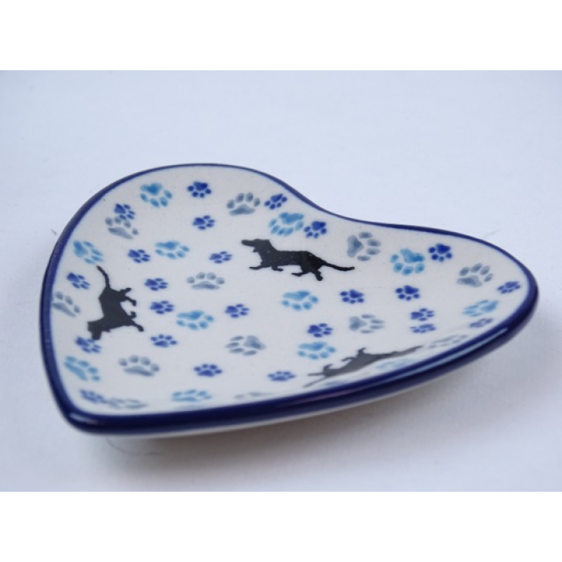Bunzlau theetip hartje 9 cm. * B49-2151 teckel *