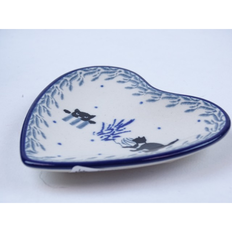 Bunzlau theetip hartje 9 cm. * B49-2827 poesjes *