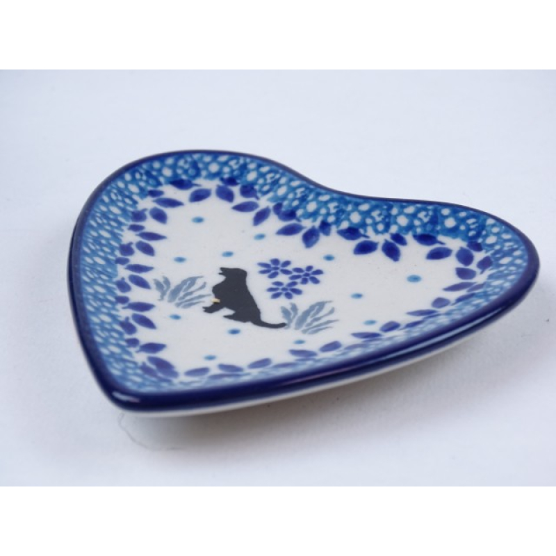 Bunzlau theetip hartje 9 cm. * B49-2856 hond *