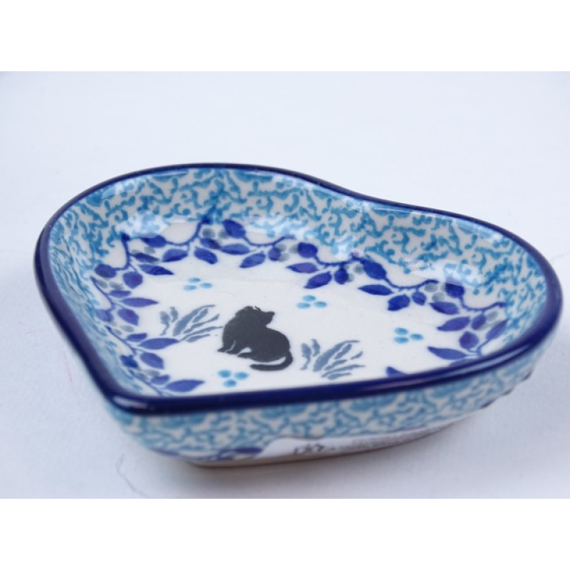 Bunzlau theetip hartje 8,5 cm. * B64-2855 poes *