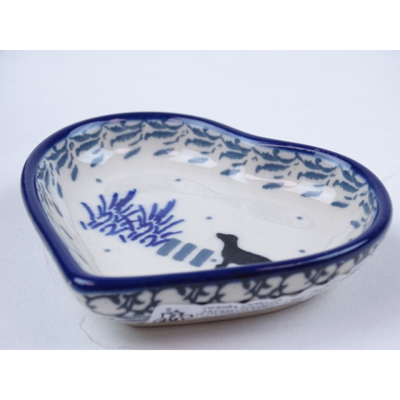 Bunzlau theetip hartje 8,5 cm. * B64-2862 hond *
