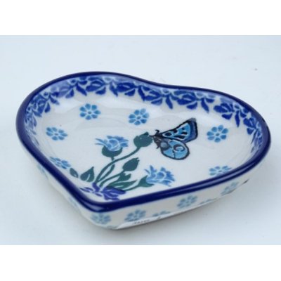 Bunzlau theetipje hartje 8,5 cm. * B64 -1938 vlinder *