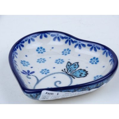 Bunzlau theetipje hartje 8,5 cm. * B64 -2008 vlinder *